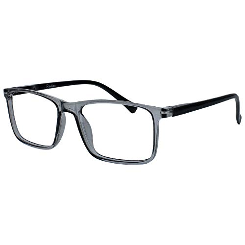 Opulize Ink Pack 2 Gafas De Lectura Grande Negro Gris Hombres Mujeres Bisagras Resorte RR4-17 +1,50