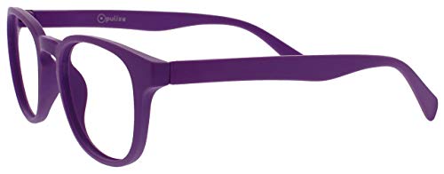 Opulize Pop Pack 2 Retro Redondo Mate Suave Pink Púrpura Hombres Mujeres Gafas De Lectura Bisagras Resorte RR2-45 +1,50