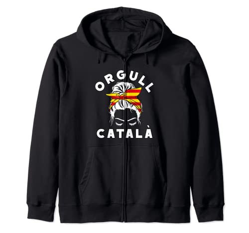 Orgull Català Bandera Catalunya Moño Desordenado Cinta Sudadera con Capucha