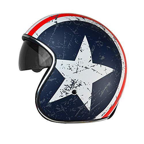 Origine Helmets Origine Sprint Rebel Star Red-Matt Casco Jet, Hombre, Rojo, M