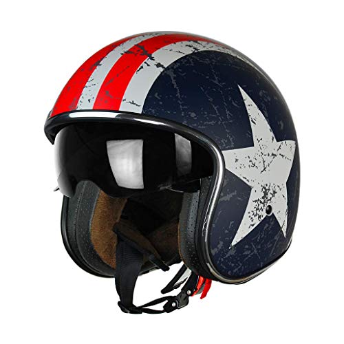 Origine Helmets Origine Sprint Rebel Star Red-Matt Casco Jet, Hombre, Rojo, M