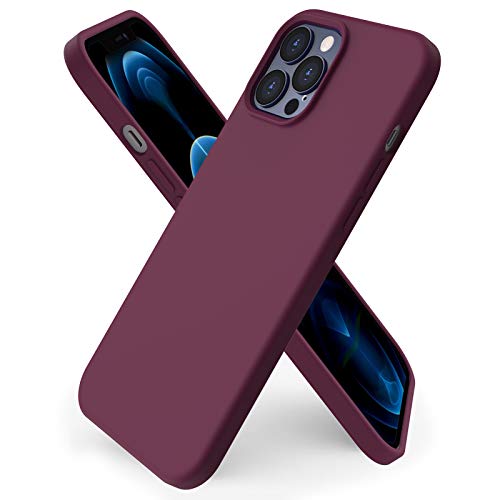 ORNARTO Funda Silicone Case Compatible con iPhone 12 Pro MAX, Protección de Cuerpo Completo,Carcasa de Silicona Líquida Suave Antichoque Case para iPhone 12 Pro MAX (2020) 6,7 Pulgadas Vino Rojo