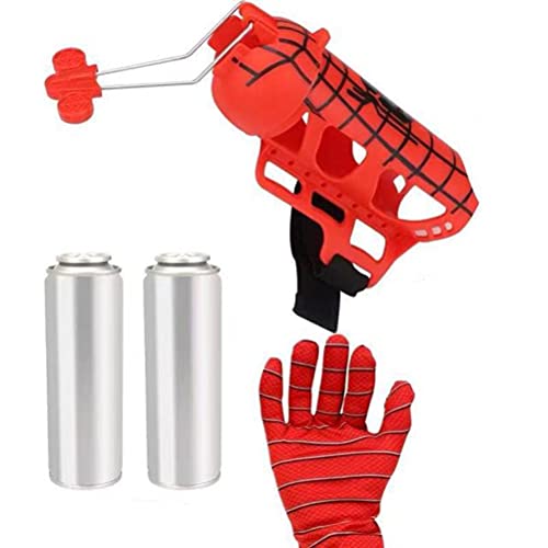 Osuner Spiderman Launcher Glove, Halloween Spider Glove Toys Cartoon Cosplay Spider Guante de plástico Muñequera Lanzador Set Juguete para fanáticos de Spiderman, Juguetes educativos para niños