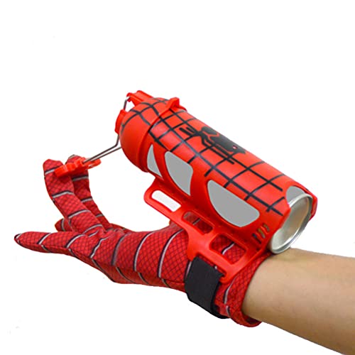 Osuner Spiderman Launcher Glove, Halloween Spider Glove Toys Cartoon Cosplay Spider Guante de plástico Muñequera Lanzador Set Juguete para fanáticos de Spiderman, Juguetes educativos para niños