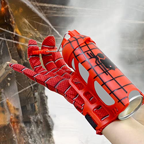 Osuner Spiderman Launcher Glove, Halloween Spider Glove Toys Cartoon Cosplay Spider Guante de plástico Muñequera Lanzador Set Juguete para fanáticos de Spiderman, Juguetes educativos para niños