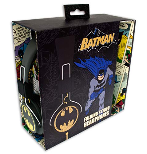 OTL Technologies DC Comics Batman Vintage Logo Negro, Amarillo Circumaural Diadema Auricular - Auriculares (Circumaural, Diadema, Alámbrico, 20-20000 Hz, 1,5 m, Negro, Amarillo)