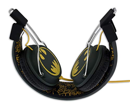 OTL Technologies DC Comics Batman Vintage Logo Negro, Amarillo Circumaural Diadema Auricular - Auriculares (Circumaural, Diadema, Alámbrico, 20-20000 Hz, 1,5 m, Negro, Amarillo)