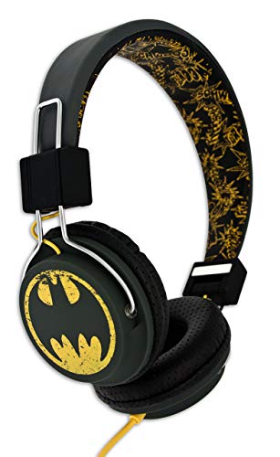 OTL Technologies DC Comics Batman Vintage Logo Negro, Amarillo Circumaural Diadema Auricular - Auriculares (Circumaural, Diadema, Alámbrico, 20-20000 Hz, 1,5 m, Negro, Amarillo)