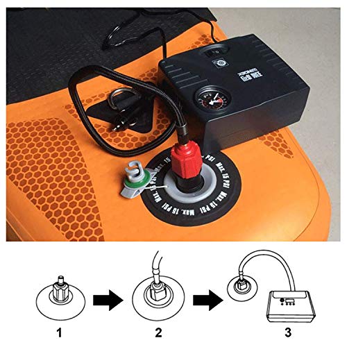 Oumers Adaptador Inflable de la Bomba de Sup Convertidor de la Bomba de Aire, Accesorio de válvula de Aire Convencional de 4 estándares para Bote Inflable, Tabla de Remo de pie, Cama Inflable, etc.