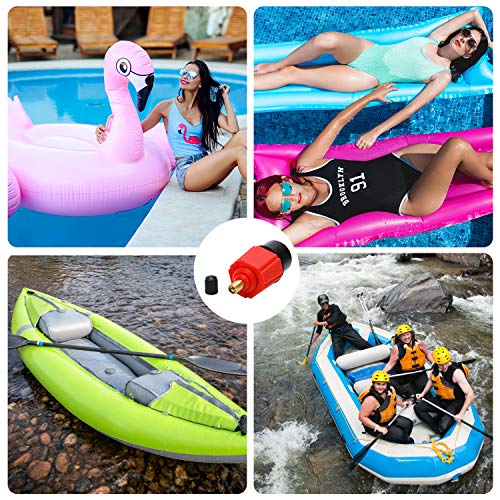 Oumers Adaptador Inflable de la Bomba de Sup Convertidor de la Bomba de Aire, Accesorio de válvula de Aire Convencional de 4 estándares para Bote Inflable, Tabla de Remo de pie, Cama Inflable, etc.