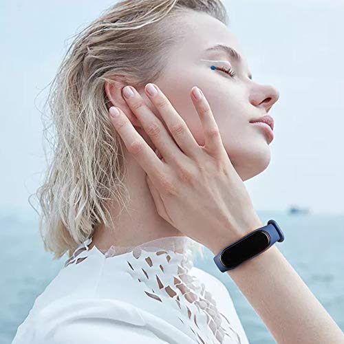 Oumida Correa Compatible con Xiaomi Mi Band 4 Xiaomi Mi Band 3, Pulseras Reloj Recambio Silicona Suave Original para Xiaomi Mi Smart Band 4 (Negro+Gris+Azul)