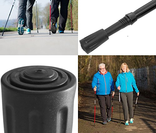 Outdoor Saxx® - Varios bastones de trekking | amortiguadores, protectores, platos para bastones de senderismo nórdicos, bastones de trekking | 2 unidades (protector de punta para jogging).