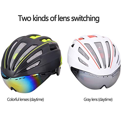 OUYA Casco De Bicicleta Specialized con 2 Lentes, Casco De Bicicleta De Montaña De Doble Capa para Mujeres Y Hombres, Cascos De Bicicleta De Ciclismo para Deportes Múltiples,B