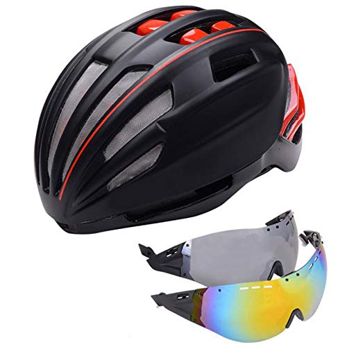 OUYA Casco De Bicicleta Specialized con 2 Lentes, Casco De Bicicleta De Montaña De Doble Capa para Mujeres Y Hombres, Cascos De Bicicleta De Ciclismo para Deportes Múltiples,B