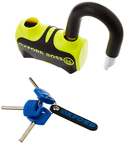 Oxford Boss 16 Disc Lock - Candado para Moto, Color Amarillo