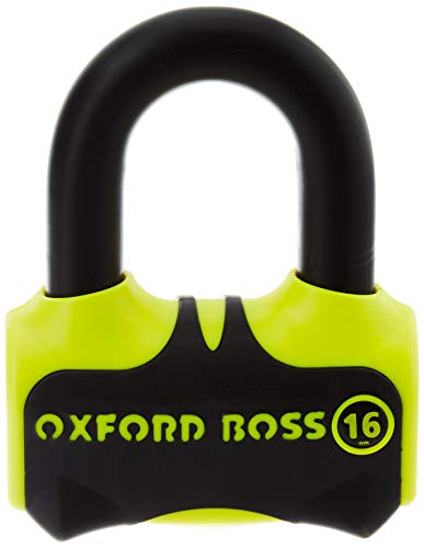 Oxford Boss 16 Disc Lock - Candado para Moto, Color Amarillo