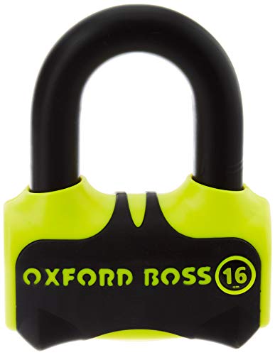 Oxford Boss 16 Disc Lock - Candado para Moto, Color Amarillo