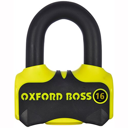 Oxford Boss 16 Disc Lock - Candado para Moto, Color Amarillo