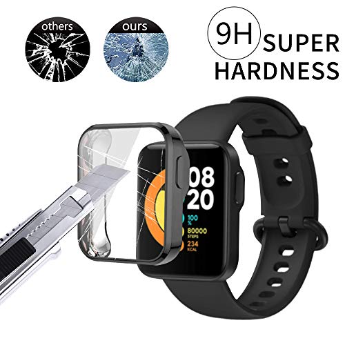 PaceBid Funda Compatible con Xiaomi Mi Watch Lite– Todo alrededor protector Funda de parachoques de silicona suave premium delgada Cubierta de goma transparente para Xiaomi Mi Watch Lite- Negro