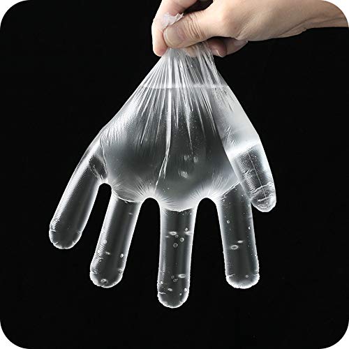 Pack de 300 guantes de polietileno desechables de plástico transparente para limpieza de alimentos, sin polvo, sin látex, cómodos de llevar