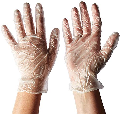 Pack de 300 guantes de polietileno desechables de plástico transparente para limpieza de alimentos, sin polvo, sin látex, cómodos de llevar