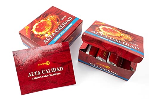 [Pack] Discos de carbón para Quemador, Incienso, incensario, ahumar, Shisha, Hookah, narguile, cachimba. Duraderos. para Uso doméstico. 3.3 centímetros de diámetro. (50)