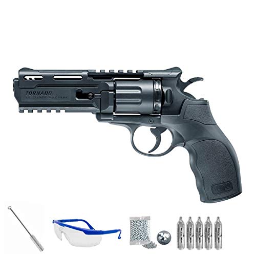 PACK pistola de aire comprimido - Revólver Umarex UX tornado balines BBs acero <3J