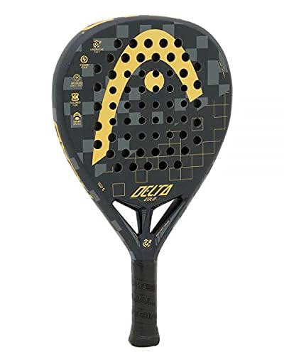 Pala de Padel Head Graphene 360 Delta Gold + Overgrip / Palas y Raquetas de pádel para Hombre Mujer y niño / Palas para Nivel intermedio y avanzado Carbono