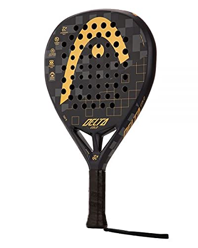 Pala de Padel Head Graphene 360 Delta Gold + Overgrip / Palas y Raquetas de pádel para Hombre Mujer y niño / Palas para Nivel intermedio y avanzado Carbono