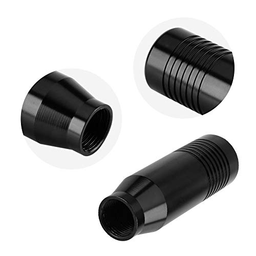 Palanca de Cambio Universal Aleación de Aluminio Perilla de Cambio Manual Pomos de palanca de cambio Pomos para palanca de coche(3 adaptadores de diámetro respectivamente 8 mm, 10 mm, 12 mm)(Negro)