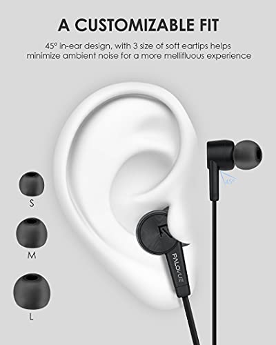 PALOVUE Auriculares Tipo C Auricular In-Ear USB C con Micrófono y Control de Volumen para Google Pixel Samsung Huawei Sony MacBook SoundFlow Negro