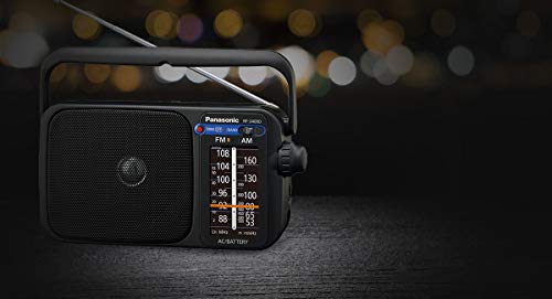 Panasonic RF-2400DEG-K - Radio Portátil FM/Am, (770mW, Iluminación LED, FM/Am, Fácil y Simple de Usar, Sintonizador Digital, Altavoz Amplio Rango 10 cm, Asa para Transportar) Color Negro