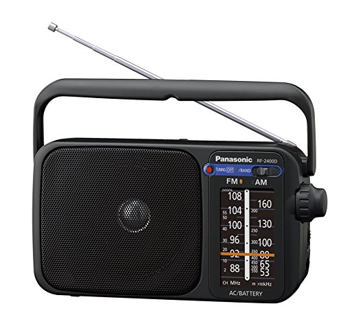 Panasonic RF-2400DEG-K - Radio Portátil FM/Am, (770mW, Iluminación LED, FM/Am, Fácil y Simple de Usar, Sintonizador Digital, Altavoz Amplio Rango 10 cm, Asa para Transportar) Color Negro