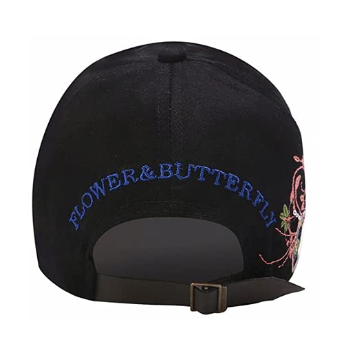 PANDAROJO Gorra de béisbol para Mujer Ajustable Algodón Exterior Running Gorra de béisbol Mujeres de Viaje (Negro)