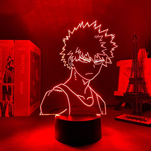 Panel de luces LED con diseño de Mi héroe, ciencia, Bakugo, lámpara 3D, para San Valentín, regalo para niños, luz nocturna de anime, 16 colores, mando a distancia