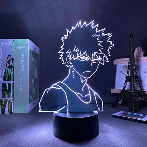 Panel de luces LED con diseño de Mi héroe, ciencia, Bakugo, lámpara 3D, para San Valentín, regalo para niños, luz nocturna de anime, 16 colores, mando a distancia