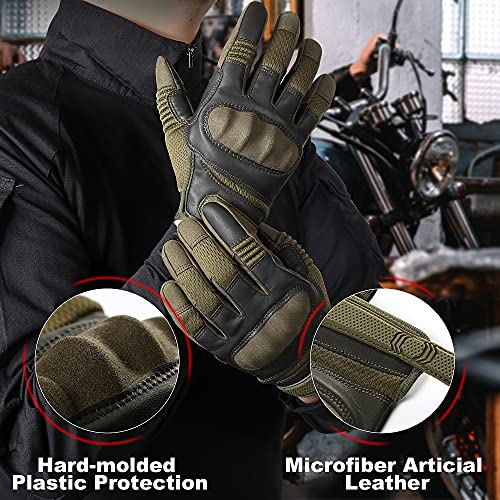 Pantalla táctil PU Cuero Motocicleta Guantes de Dedo Completo Equipo de protección Bicicleta de Carreras Montar Motocicleta Moto Motocross Enduro -a69-S