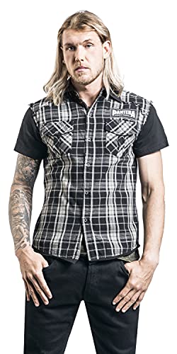 Pantera Cowboys from Hell Hombre Camisa Manga Corta Negro/Gris L, 100% algodón, Regular