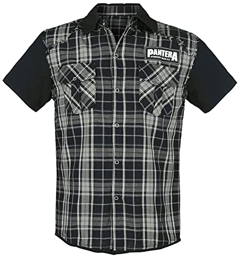 Pantera Cowboys from Hell Hombre Camisa Manga Corta Negro/Gris L, 100% algodón, Regular
