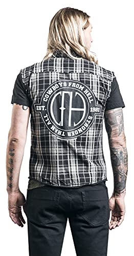 Pantera Cowboys from Hell Hombre Camisa Manga Corta Negro/Gris L, 100% algodón, Regular