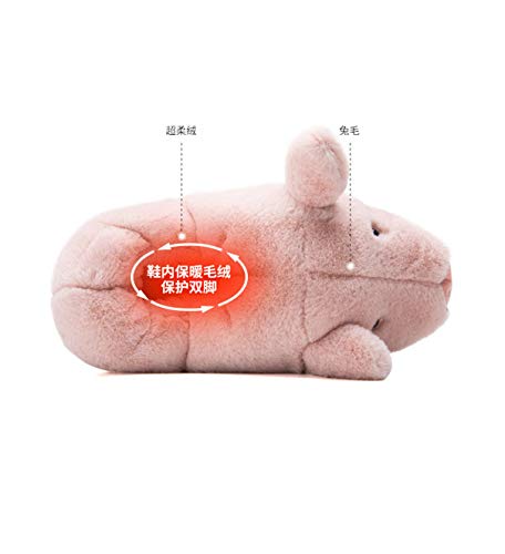 Pantuflas Dinosaurio Cerdo Zapatillas Animales Divertidos Pantuflas Mujer Hombre Invierno casa Pantuflas niños Mayores Felpa cálida Dibujos Animados Adultos Zapatos Algodon (Pink, Numeric_40)