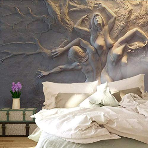 Papel Pintado Pared Dormitorio Fotomurales 3D Scultura Europea Tre Donne Papel Tapiz Fotografico 3D Murales Decorativos,400x280cm