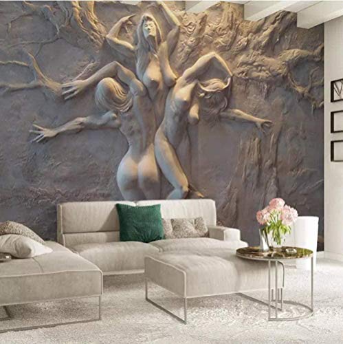 Papel Pintado Pared Dormitorio Fotomurales 3D Scultura Europea Tre Donne Papel Tapiz Fotografico 3D Murales Decorativos,400x280cm
