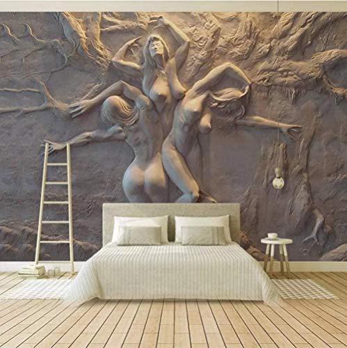 Papel Pintado Pared Dormitorio Fotomurales 3D Scultura Europea Tre Donne Papel Tapiz Fotografico 3D Murales Decorativos,400x280cm