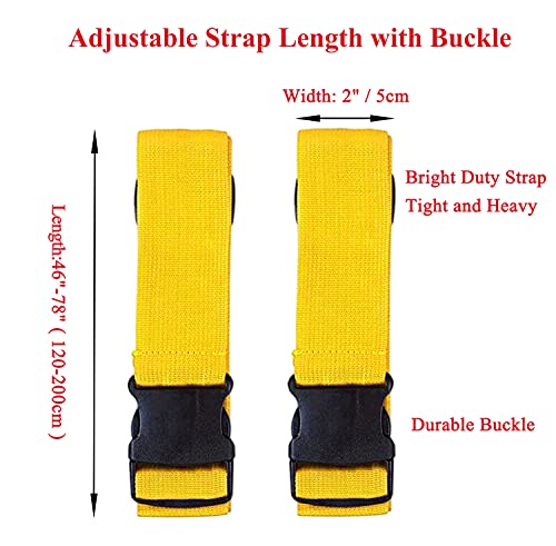 Paquete de 2 cinturones para maleta, correas de equipaje ajustables de colores vivos y con hebilla de liberación rápida (color amarillo)