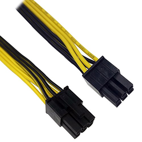 (Paquete de 2) COMeap 6 pines Hombre a 8 pines (6 2) PCI-Express Poder Adaptador Cable para Maestro enfriador y Thermaltake Fuente de alimentación con puerto de 6 pines de 20 pulgadas (51 cm)