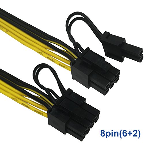 (Paquete de 2) COMeap 6 pines Hombre a 8 pines (6 2) PCI-Express Poder Adaptador Cable para Maestro enfriador y Thermaltake Fuente de alimentación con puerto de 6 pines de 20 pulgadas (51 cm)