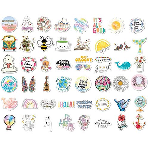 Paquete de 50 pegatinas VSCO Cute Ins Sticker para computadora portátil, botella de agua, bicicleta, casco, equipaje, monopatín, Kawaii, calcomanías impermeables, regalo para niños y niñas