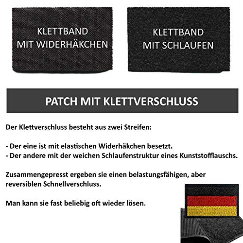 Parche Bandera Alemania para Ropa Ejercito – 8 x 5 cm - Escudo Bordado Militar Táctico Colores Originales Chaqueta Mochila Crossfit Aplicaciones para Coser Emblema Nacional Apliques Costura