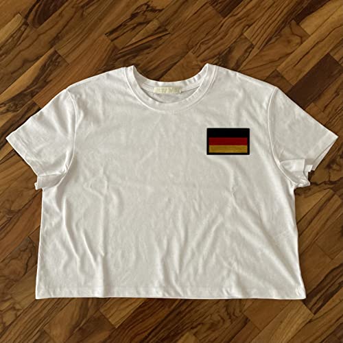 Parche Bandera Alemania para Ropa Ejercito – 8 x 5 cm - Escudo Bordado Militar Táctico Colores Originales Chaqueta Mochila Crossfit Aplicaciones para Coser Emblema Nacional Apliques Costura